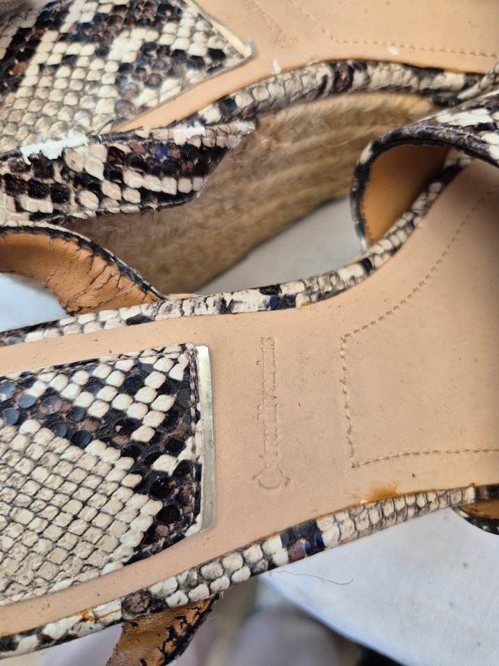 Yılan Desenli Platform Topuklu Kadın Sandalet Stradivaius - Görsel 5