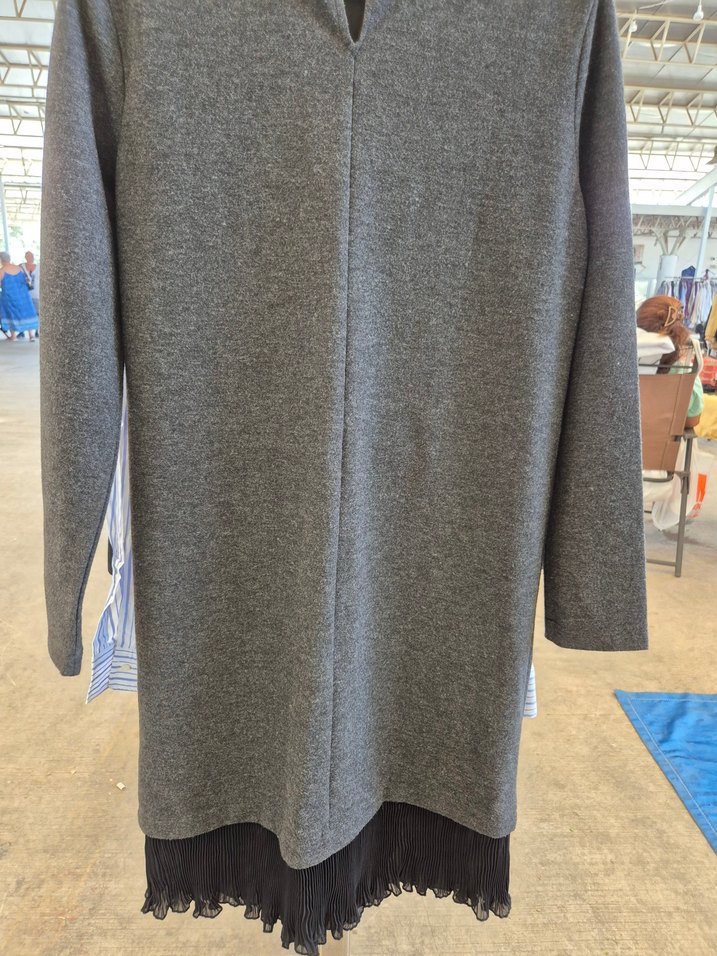 Gri Uzun Kollu elbise - Görsel 3