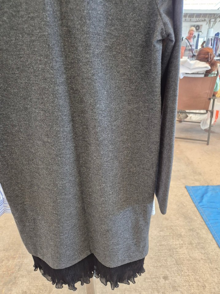 Gri Uzun Kollu elbise - Görsel 5