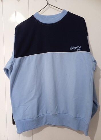 l Beden Açık Mavi Unisex Oversize Sweatshirt 