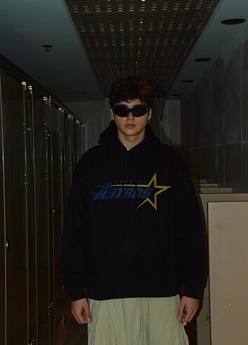 Astros Baskılı Oversize Hoodie 