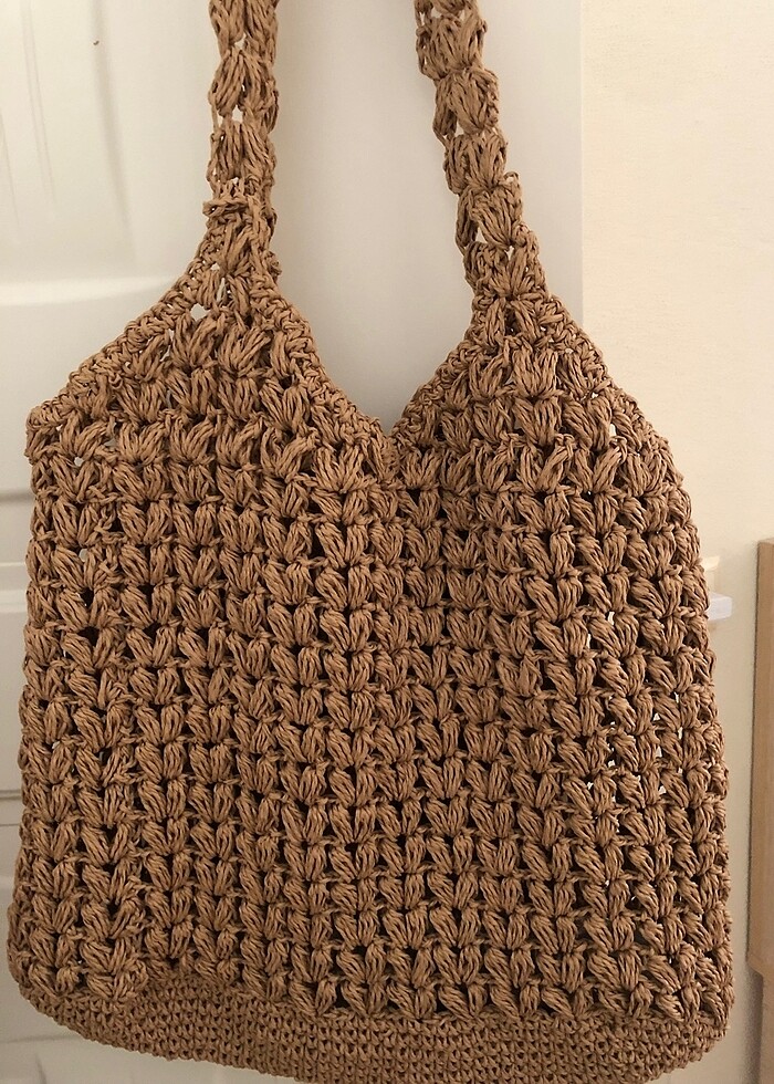 Hasır el örgüsü çanta - Görsel 2