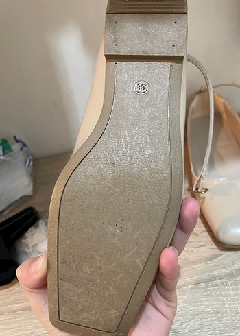 Bej, Tokalı, Stiletto Topuklu Kadın Babet - Görsel 2