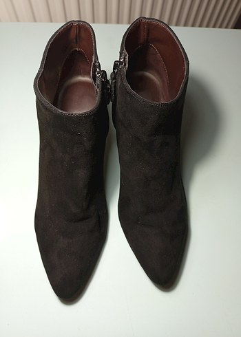 Mango Siyah Süet Stiletto Topuklu Kadın Bot