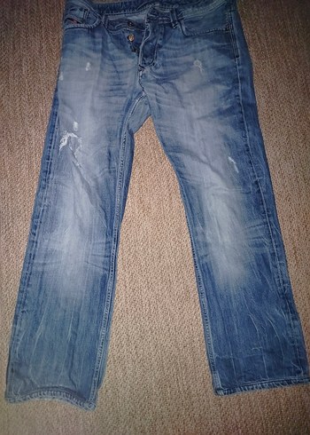 Diesel Larkee Zip Light Washed Distressed Jean