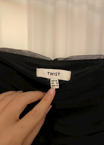 Twist Twist Siyah Transparan Kollar Bluz