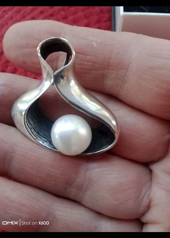 925 ayar gümüş gerçek incili kolye ucu. hiç kullanılmadı - Görsel 5