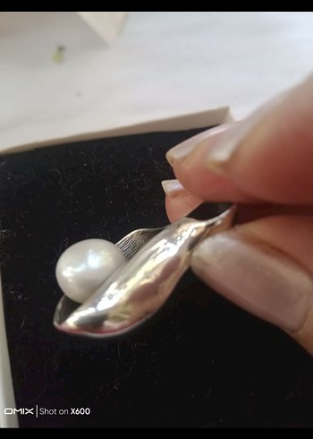 925 ayar gümüş gerçek incili kolye ucu. hiç kullanılmadı - Görsel 6