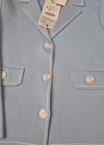 Zara Mavi Triko Hırka Ceket - Görsel 9