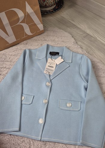 Zara Mavi Triko Hırka Ceket - Görsel 11