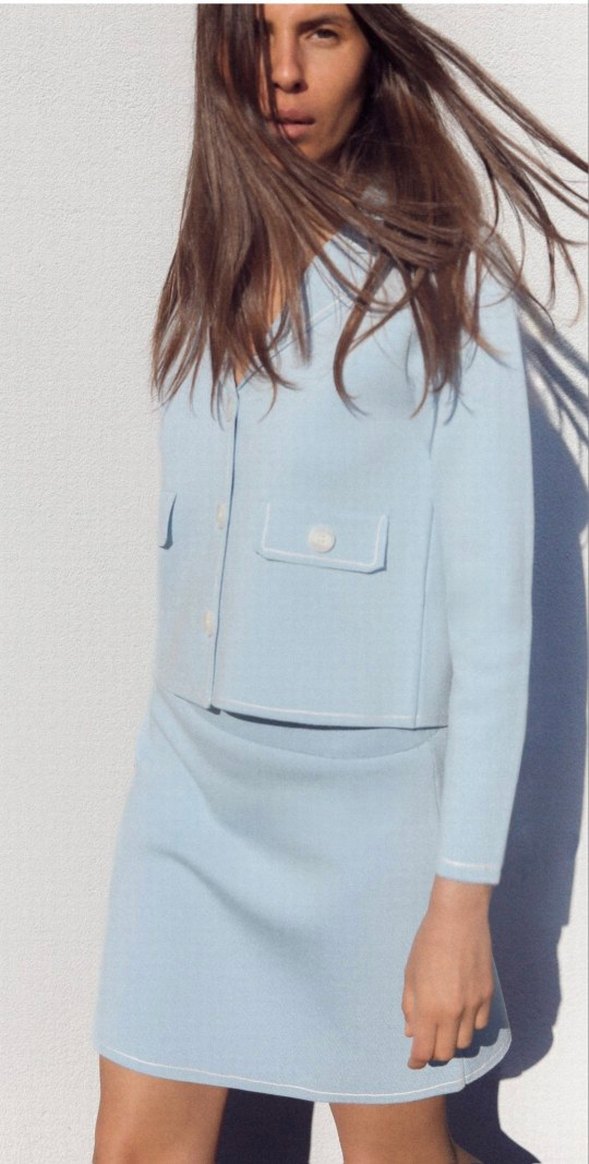 Zara Mavi Triko Hırka Ceket - Görsel 2