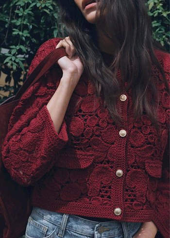 Zara Zara Bordo Hırka