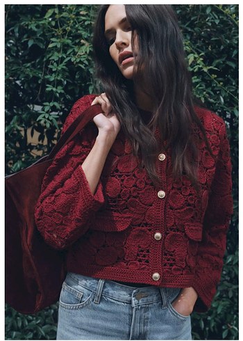 Zara Bordo Hırka