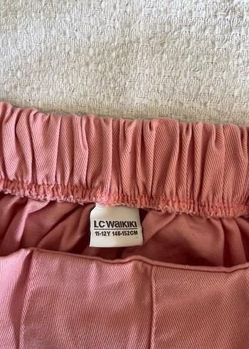 Pembe Midi Keten Pilili Etek - Görsel 3