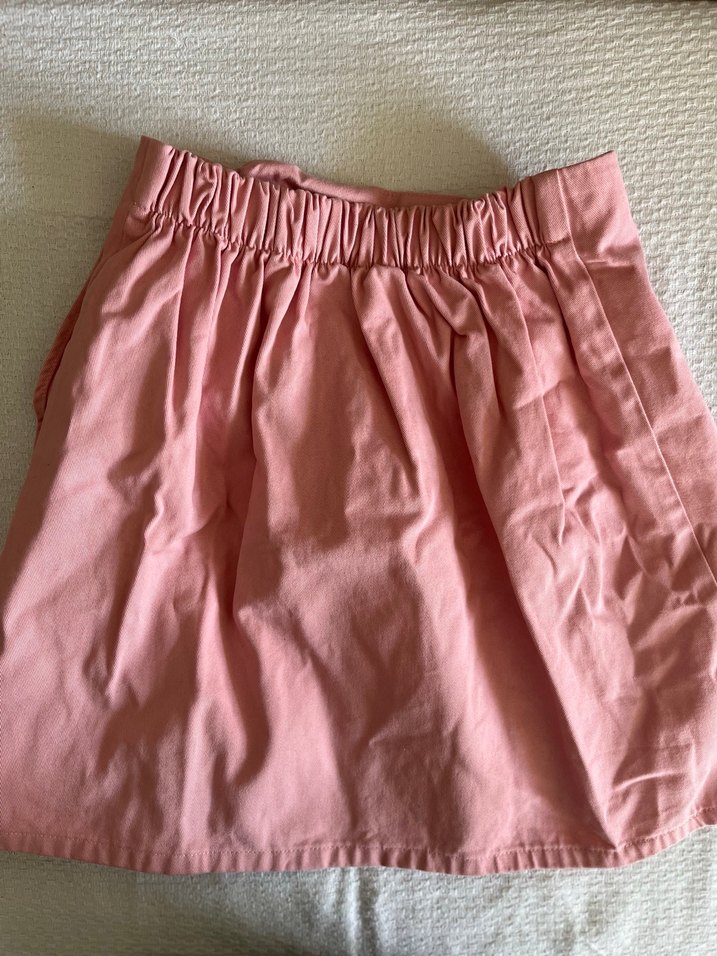 Pembe Midi Keten Pilili Etek - Görsel 2