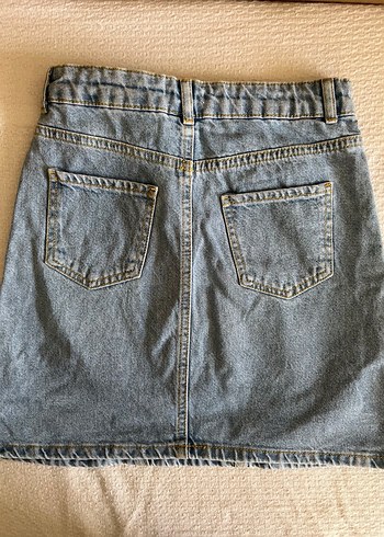 Yırtık Detaylı Kot Midi Etek - Görsel 2