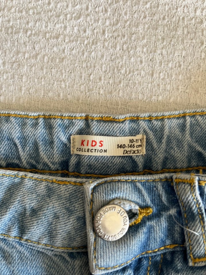 Yırtık Detaylı Kot Midi Etek - Görsel 3