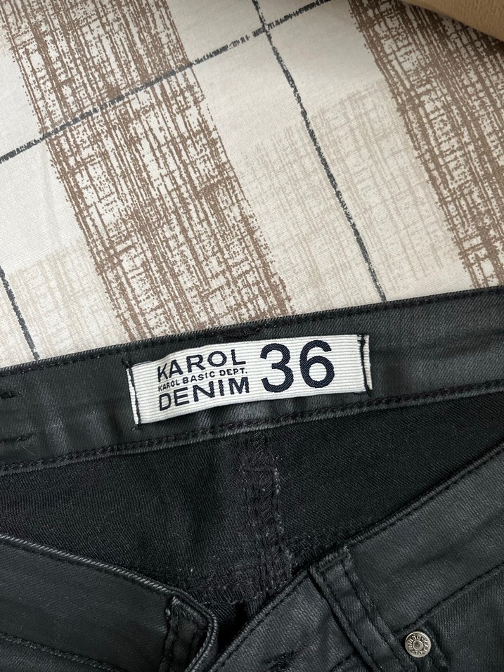 Siyah Deri Kadın Skinny Biker Pantolon - Görsel 3