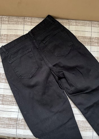 Siyah Fermuarlı Kadın Regular Fit Denim Pantolon - Görsel 3