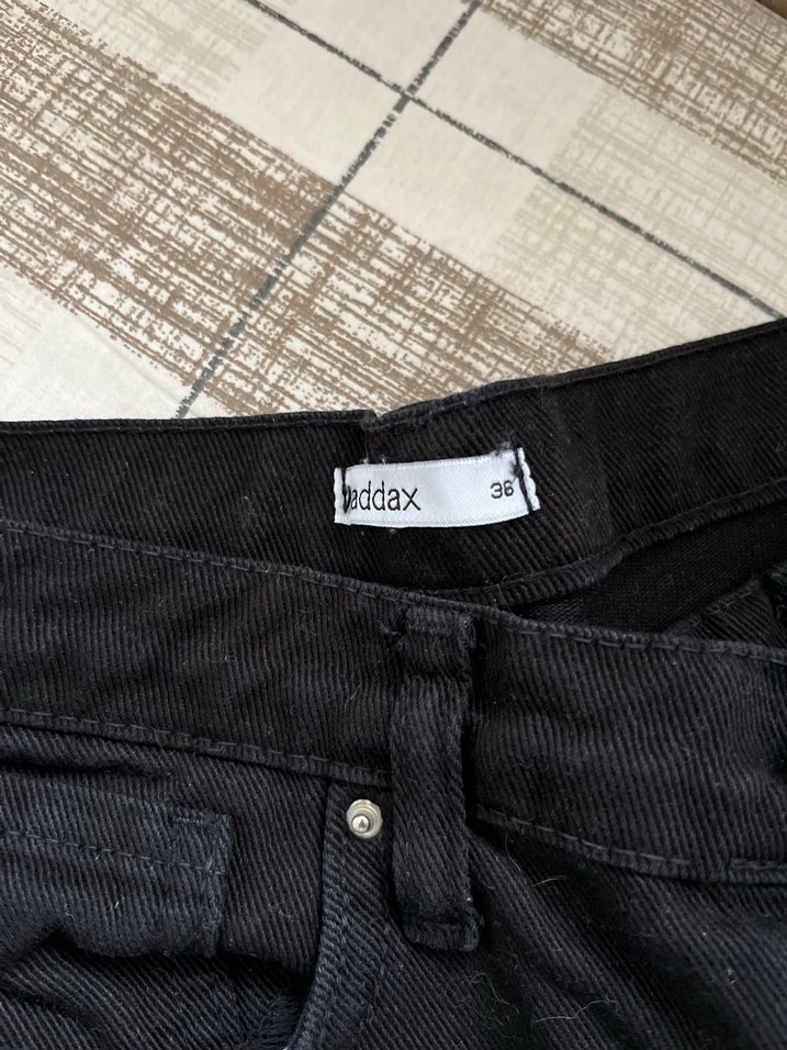 Siyah Fermuarlı Kadın Regular Fit Denim Pantolon - Görsel 2