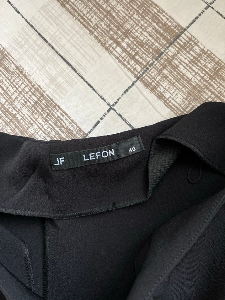 Püskül Detaylı Siyah Kumaş Kadın Pantolon - Görsel 2