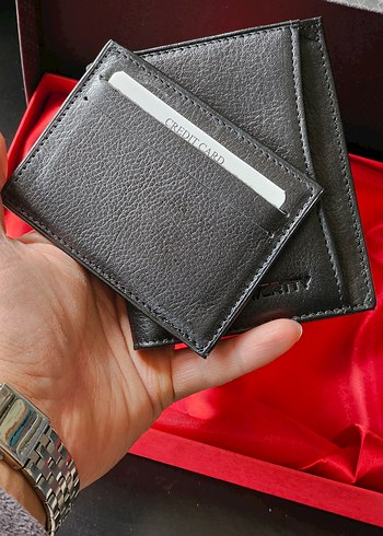 Siyah Deri Erkek Kartlıklı Cüzdanı - Görsel 3