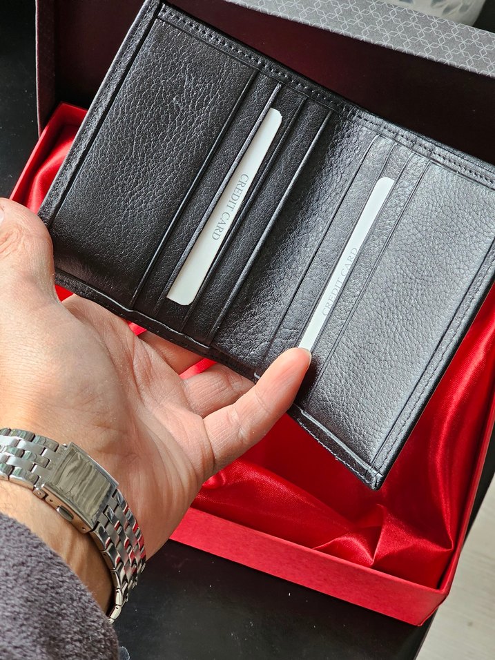 Siyah Deri Erkek Kartlıklı Cüzdanı - Görsel 5