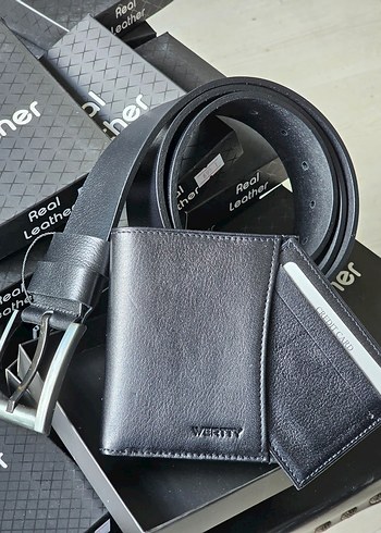 Hakiki Deri Erkek Cüzdan - Kemer - Kartlık Seti - Görsel 5