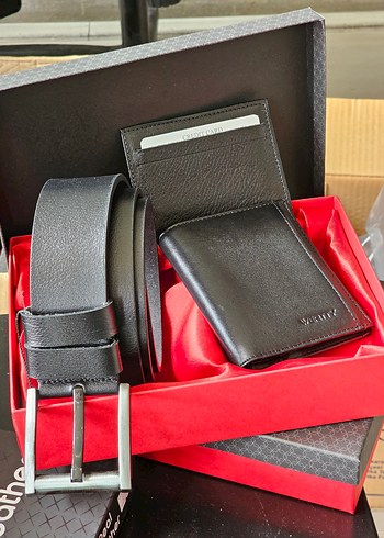 Hakiki Deri Erkek Cüzdan - Kemer - Kartlık Seti - Görsel 4