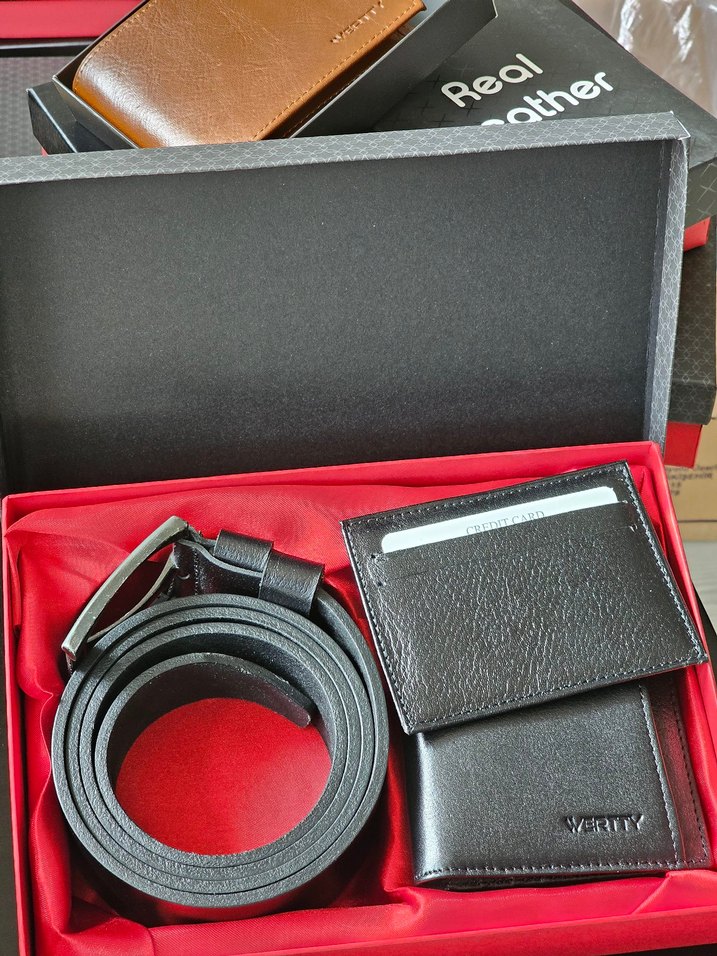 Hakiki Deri Erkek Cüzdan - Kemer - Kartlık Seti - Görsel 3