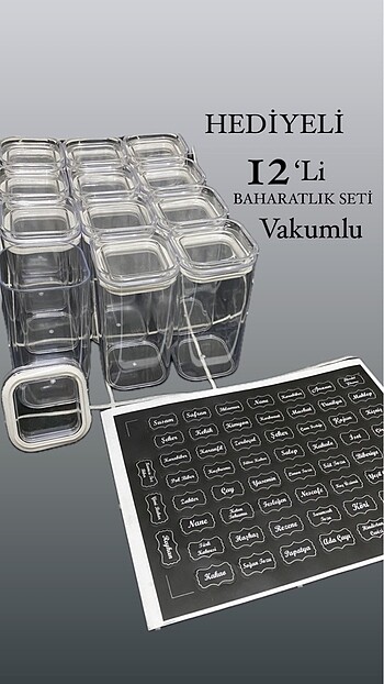 HEDİYELİ 12?Lİ BAHARATLIK SETİ