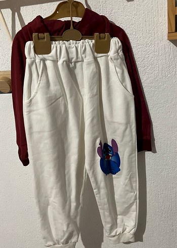 6 Yaş Beden bordo Renk Erkek Çocuk Kapüşonlu Sweatshirt ve Eşofman Takımı