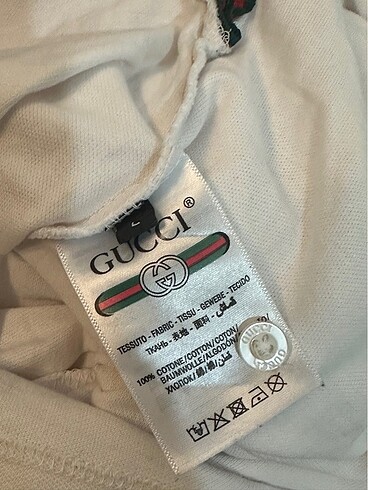 polo yaka beyaz gucci baskılı