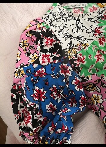 Uzun keten elbise çiçekli - Görsel 2