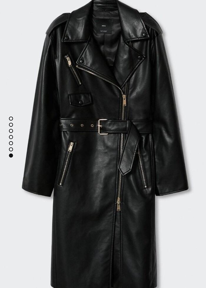 Yeni etiketli mango deri trençkot 2023 sezon  - Görsel 2