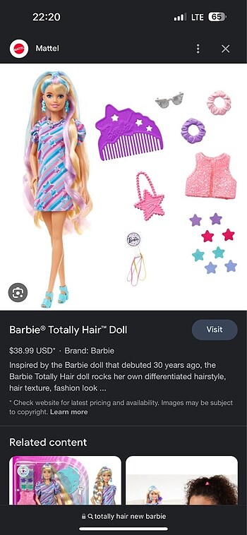  Beden Renk barbie totally hair