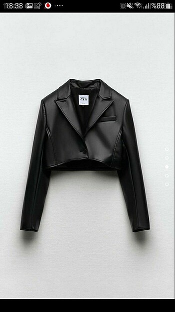 Zara crop deri ceket