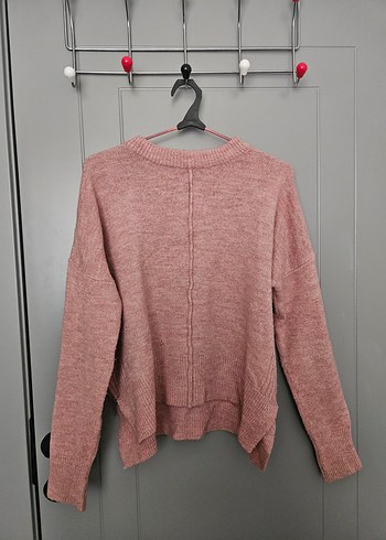 Pembe Bisiklet Yaka Örgü Kadın Kazak