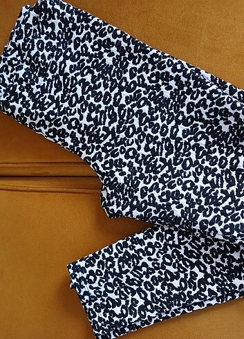 s Beden siyah Renk Leopar desen tayt