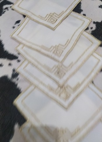 İşlemeli kahve sunum peçetesi 6 li fiyatı dir - Görsel 6