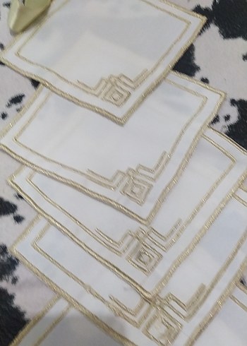 İşlemeli kahve sunum peçetesi 6 li fiyatı dir - Görsel 5