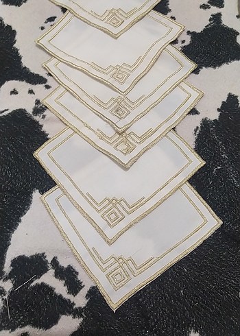 İşlemeli kahve sunum peçetesi 6 li fiyatı dir - Görsel 8