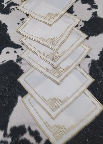 İşlemeli kahve sunum peçetesi 6 li fiyatı dir - Görsel 7