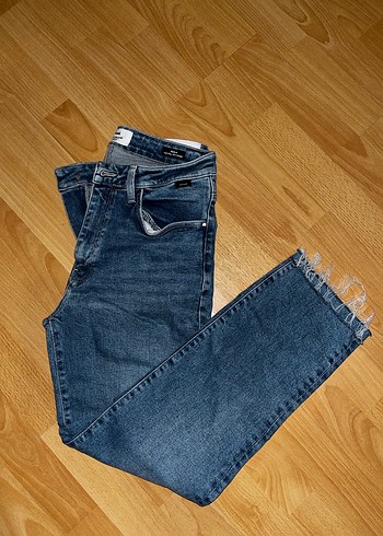 Kadın Mavi Denim Normal Kesim Jean