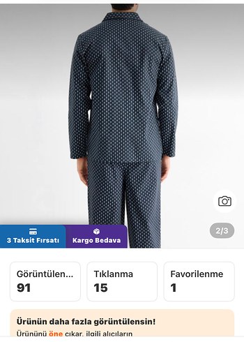 Gri Puantiyeli Erkek Pijama Takımı - Görsel 2
