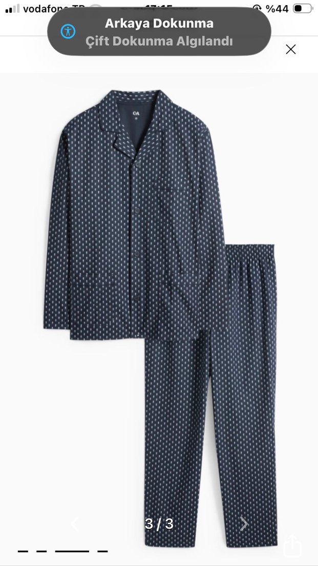 Gri Puantiyeli Erkek Pijama Takımı - Görsel 3