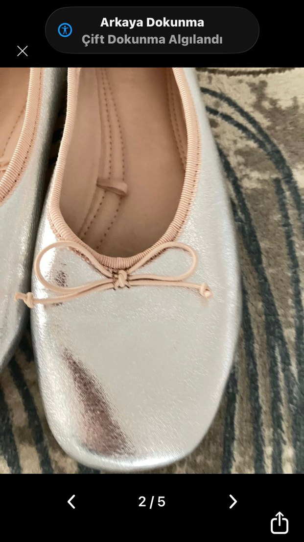 Simli gri parlak babet - Görsel 2