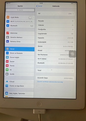 Apple Beyaz Apple iPad 2 Tablet