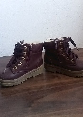 Kız Çocuk Kahverengi Deri Tokalı Bot İçi yünlü kinetix marka - Görsel 2