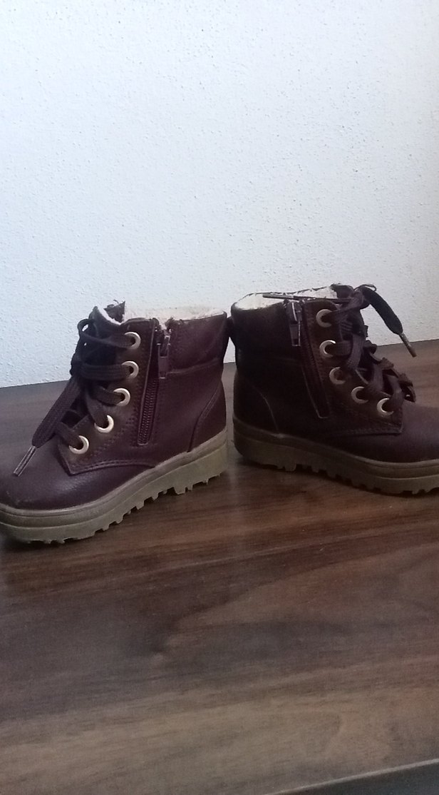 Kız Çocuk Kahverengi Deri Tokalı Bot İçi yünlü kinetix marka - Görsel 2